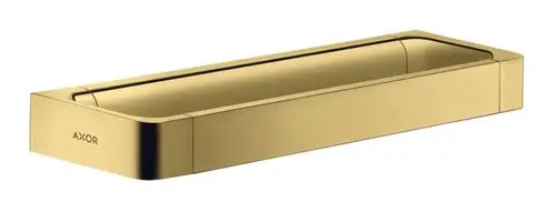 Haltestange aus poliertem Gold mit rechteckigem Design, markiert mit „AXOR“. Geeignet für verschiedene Anwendungen im Bad oder in der Küche.